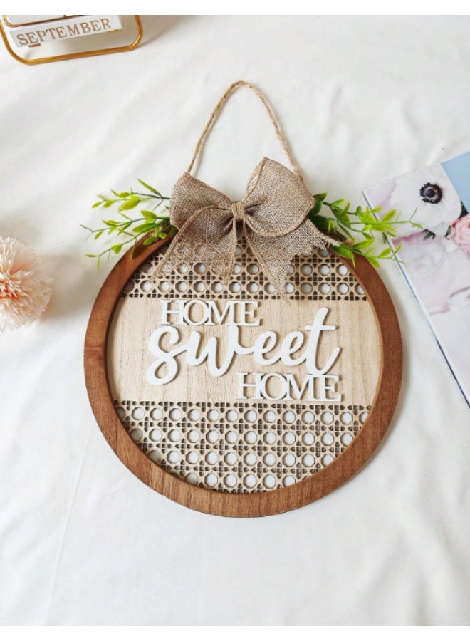 Decorhills Welcome Sign Front Door with “Home Sweet Home” Quote, Farmhouse Front Door Wreath, Wooden Welcome Door Decoration for Porch, Entryway, Home Decor - Image 2